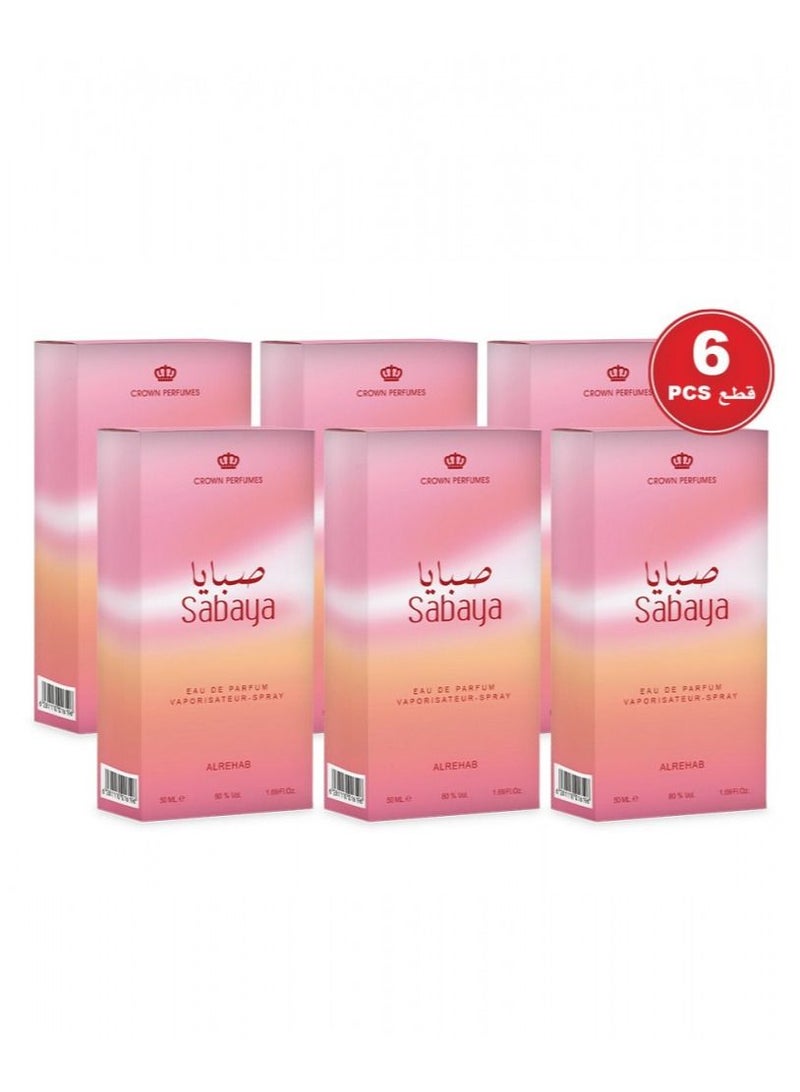 Alrehab Al Rehab Perfumes Sabaya 50 ml - 6 Pieces Eau de Parfum - for women  - Image 1