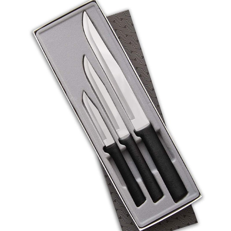 Rada Cutlery 3-Piece Housewarming Knife Gift Set, Black Handles - Image 1