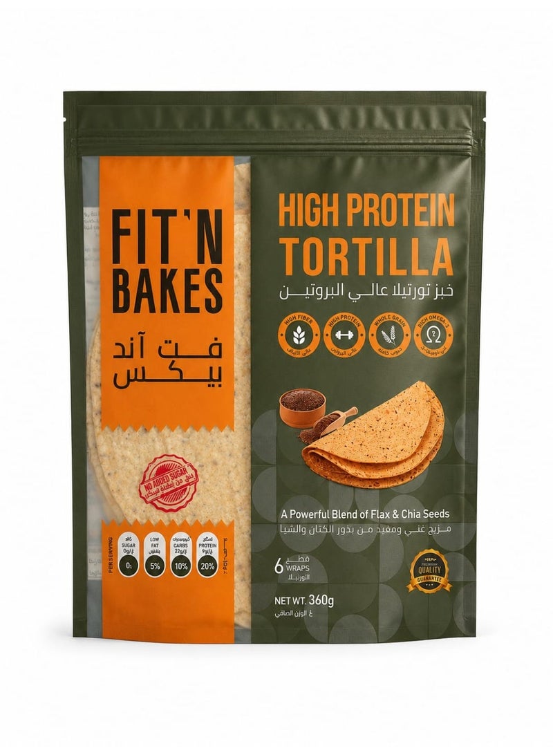 FIT 'N Bakes High Protein Tortilla 360g Bread (High Protein) & FIT 'N Bakes Oat Tortilla Bread 360g (Oat) & FIT 'N Bakes Bran Tortilla 360g Bread (Bran) Bundle - Image 2