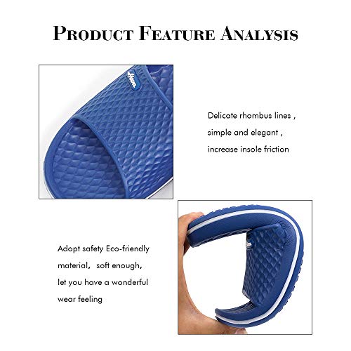 FUNKYMONKEY Mens Bathroom Shower Slippers Indoor Home Beach Non Slip Sandal (12 M US, Royal Blue/MB) - Image 3