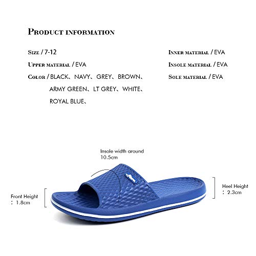 FUNKYMONKEY Mens Bathroom Shower Slippers Indoor Home Beach Non Slip Sandal (12 M US, Royal Blue/MB) - Image 5