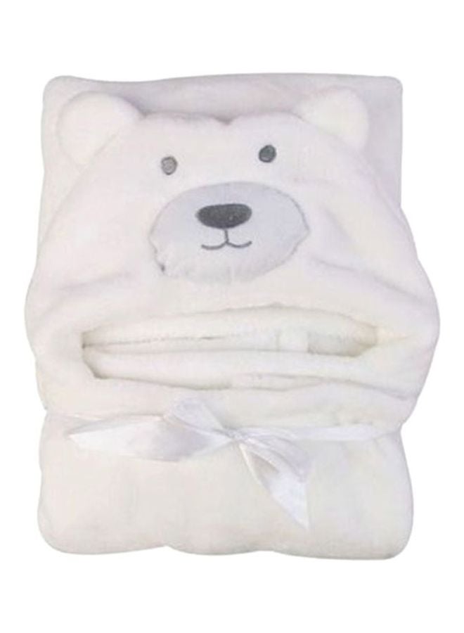 NIBEMINENT 3D Polar Bear Shape Hooded Towel White 24x7cm