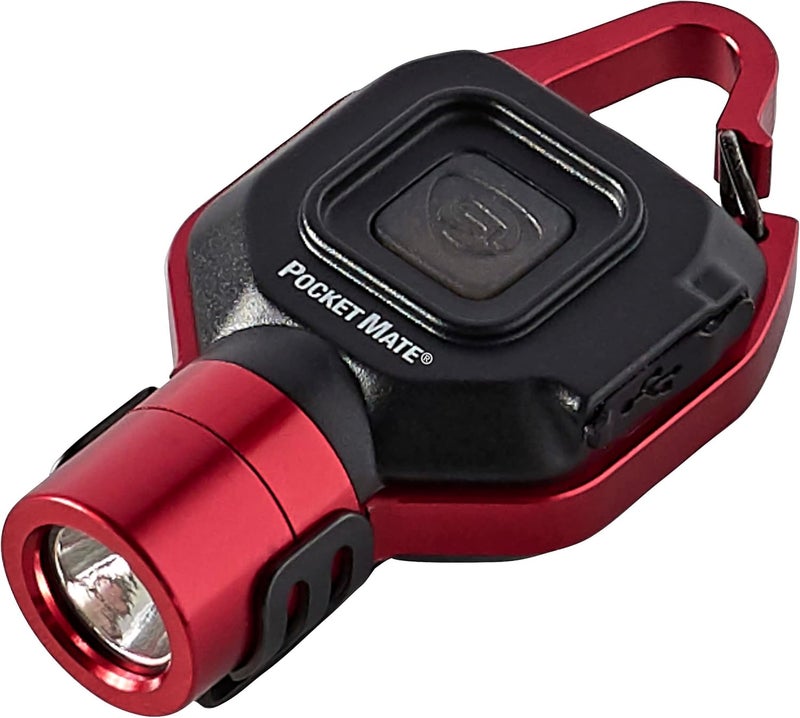 Streamlight 73301 Pocket Mate 325-Lumen Keychain/Clip-on USB Rechargeable Flashlight, Red - Image 1