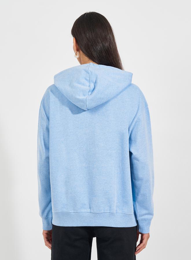 Styli Regular Fit Regular Length Panelled Overlock Hoodie  - Image 4