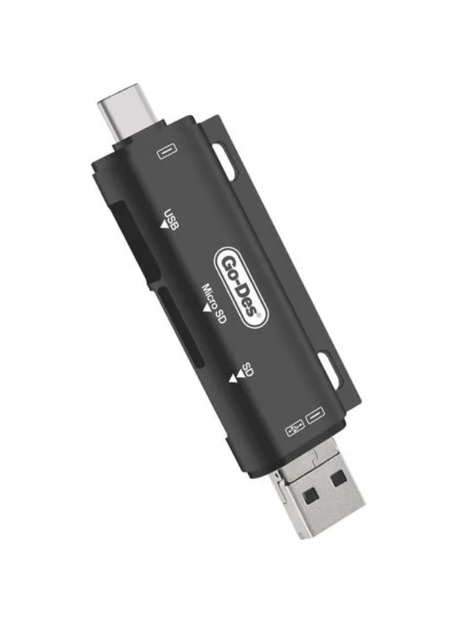 GO-DES Go Des GD-DK108 3 in 1 OTG Memory Card Reader Type-C USB & Micro USB - Image 1