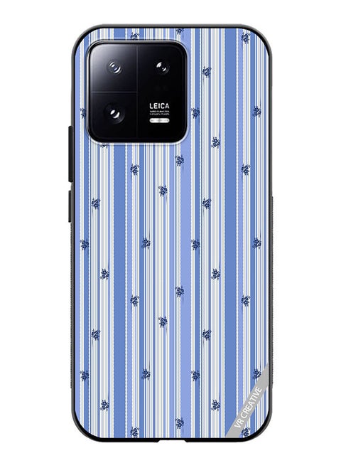 Protective Case Cover For Xiaomi 13 Stripe Stencil Floral With Polka Dots Design Multicolour