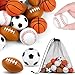 Aodaer 24 Pack Mini Mixed Sports Stress Balls with Drawstring Mesh Bag Fidget Toys for Adults Soft Foam Balls for Sports Party Favor Gifts - Image 2
