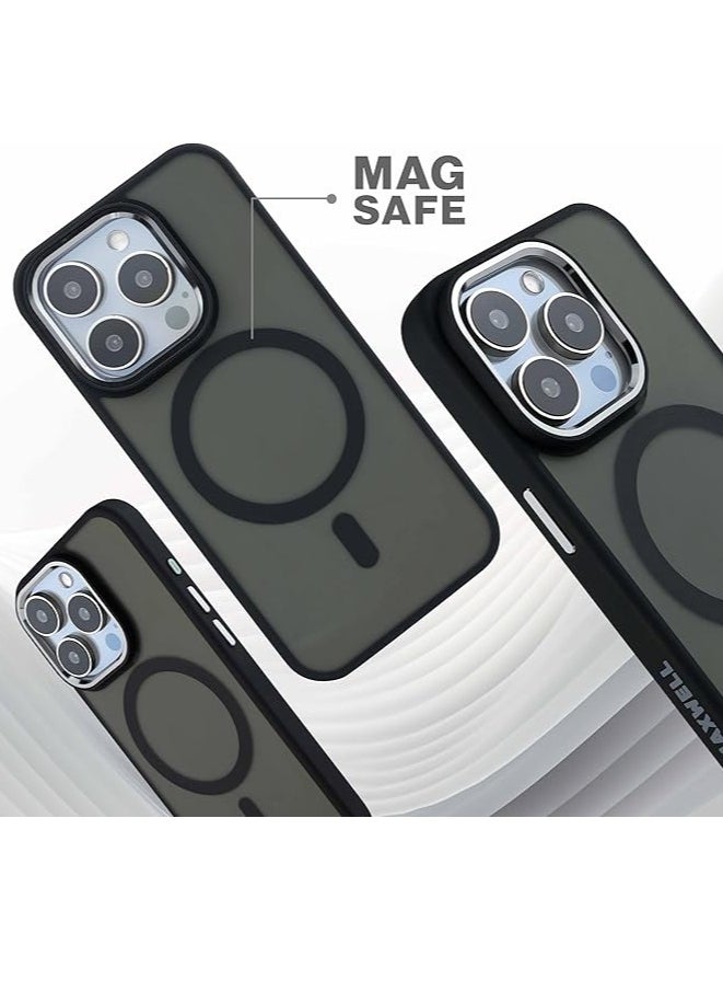 Maxwell Electronics - Maxwell Silky Touch Compatible with MagSafe Case for iPhone 15 Pro Max - Full Protection, Metallic Camera Lens Guard, Matte Smooth Finish, Compatible with MagSafe - Image 1