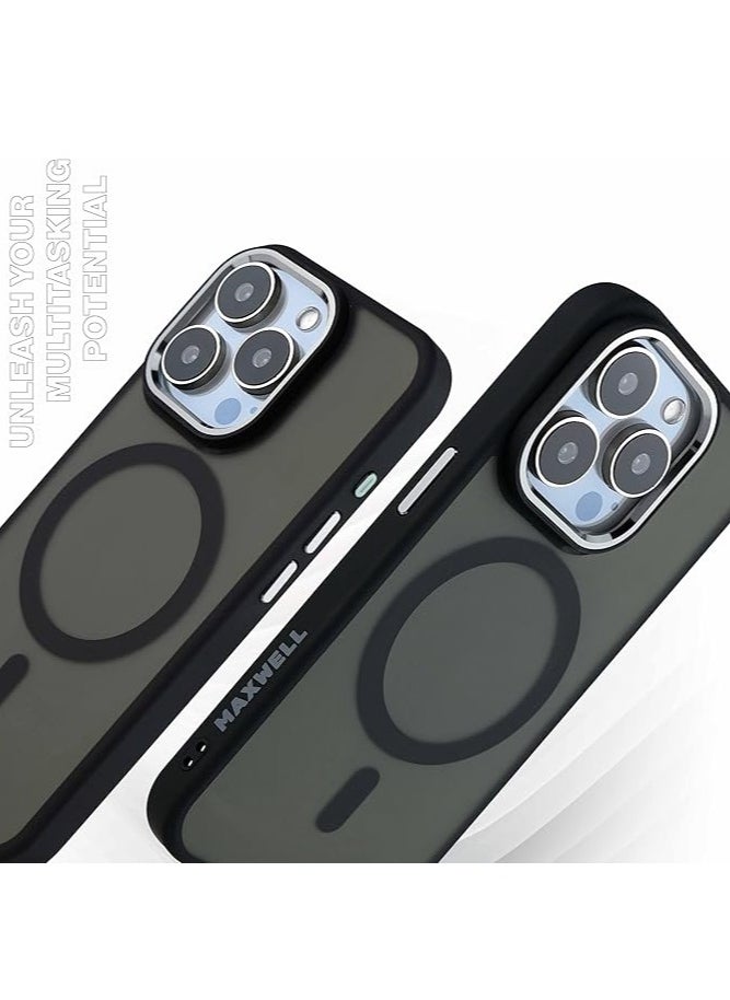 Maxwell Electronics - Maxwell Silky Touch Compatible with MagSafe Case for iPhone 15 Pro Max - Full Protection, Metallic Camera Lens Guard, Matte Smooth Finish, Compatible with MagSafe - Image 1