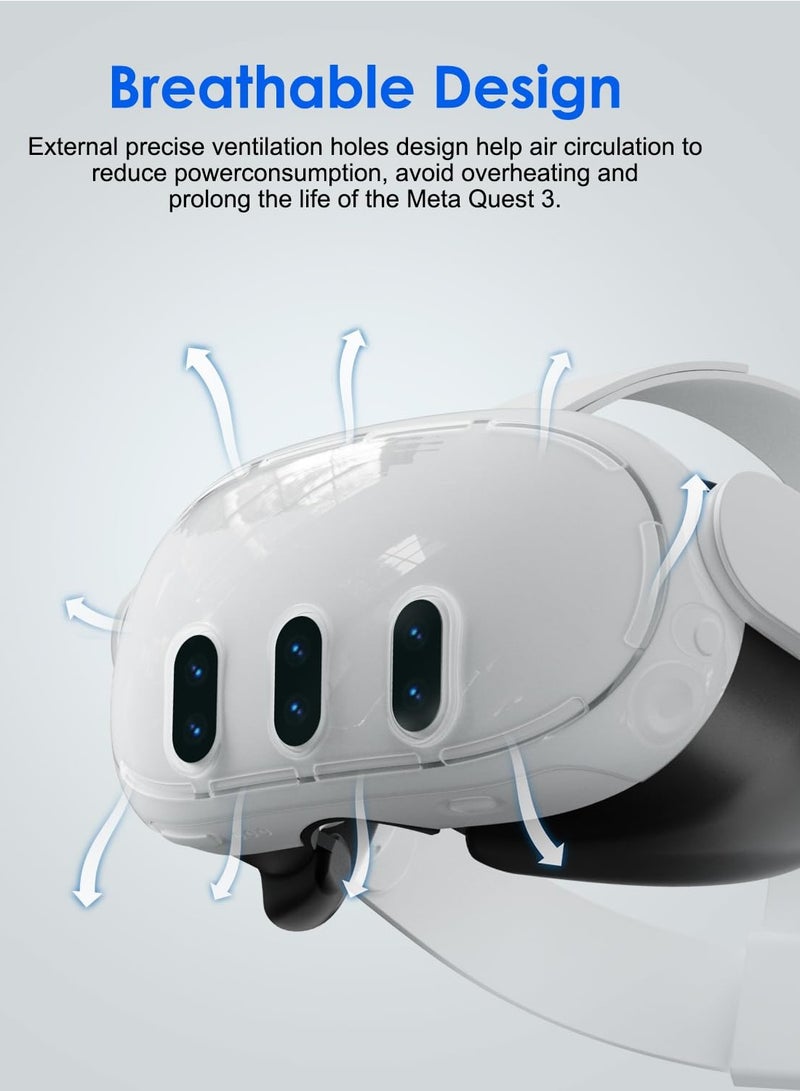 إكسسوارات Meta Quest 3 - مجموعة حماية مكونة من أربع قطع مع واقي عدسات وإكسسوارات جهاز الواقع الافتراضي. - Image 5