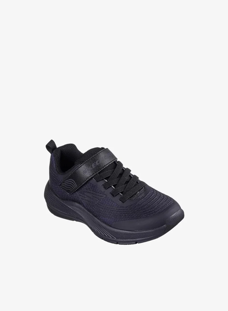 SKECHERS Kids Textured Sports Shoes With Hook And Loop Closure - Microspec Advance