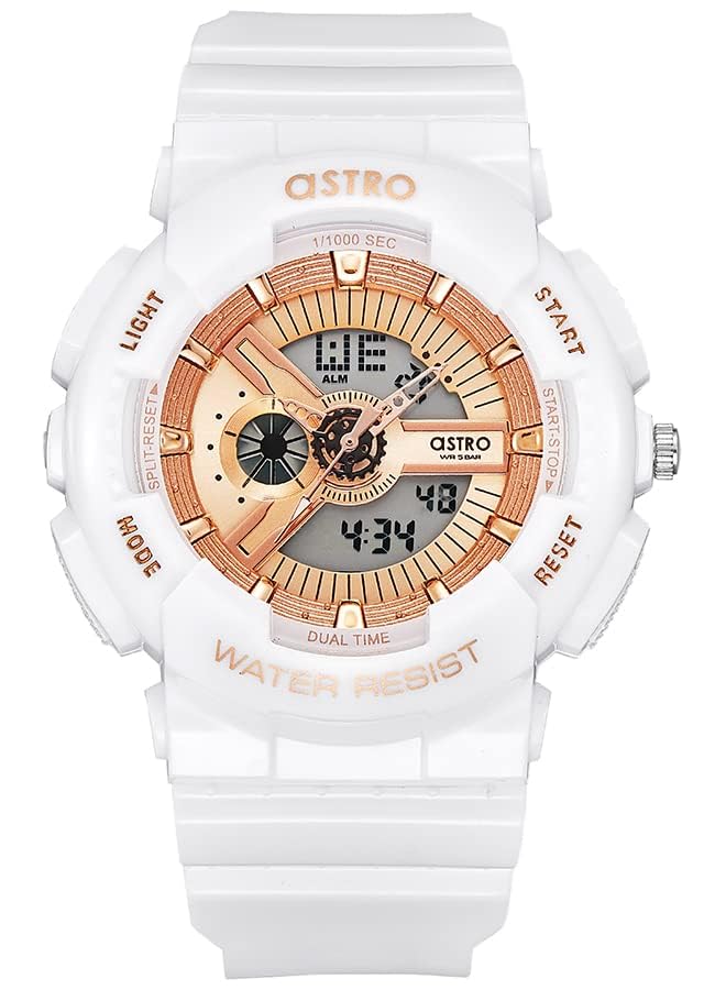 أسترو ساعة يد نسائية رقمية بمينا ذهبي وردي A22707 Ppwk - Image 1
