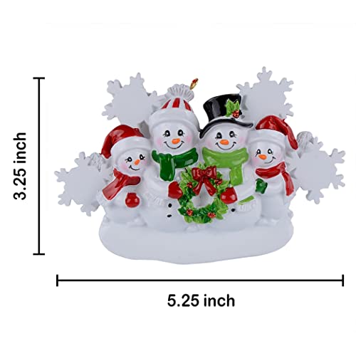 WorldWide Snowman Family of 4 Personalized Christmas Tree Ornament 2025 Custom Family Keepsake Gift for Grandparents, Parents, Kids, Neighbors - Image 5