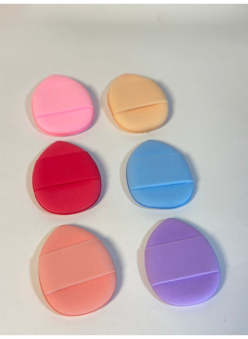 إسفنجة بودرة صغيرة لدمج مكياج الأصابع صغيرة وناعمة لمستحضرات التجميل وكريم الأساس وبي بي كريم والكريم والكونسيلر ، (لون عشوائي، 6 قطع) - Image 1