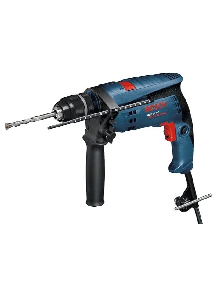 BOSCH BOSCH GSB 16 RE Drill with hammer feature with metal head for drilling walls, iron and wood, 750 W,13MM  - Image 1