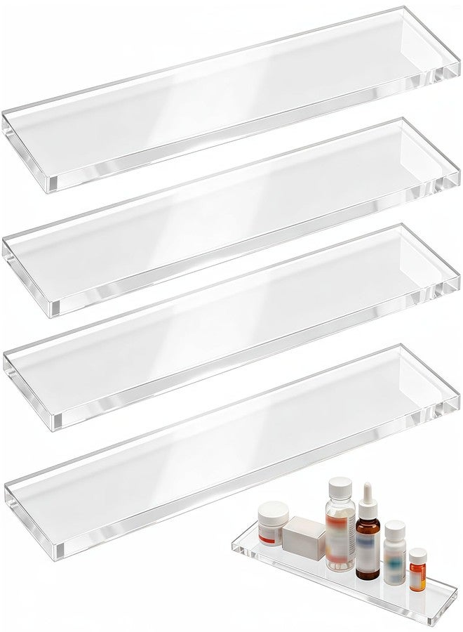 Ebrima 4 Pcs Acrylic Medicine Shelves, Clear Cabinet Insert, 13 * 3 Inch Medicine Cabinet Replacement Shelves for Bathroom Living Room Kitchen - Image 1
