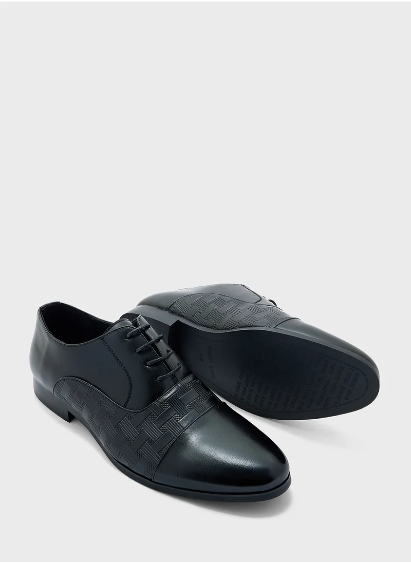 Robert Wood Textured Oxford Formal Lace Ups