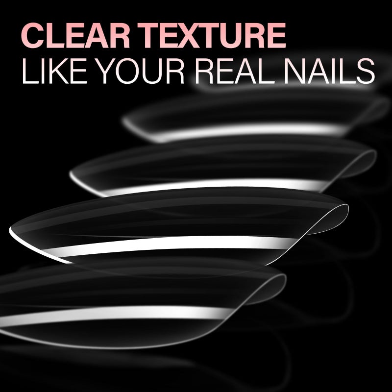 AILLSA Medium Almond Nail Tips Soft Clear Gel Nails Tips Preshaped Full Cover Nails Tip False Gelly Nail Tip for Nails Extension with Storage Box 216pcs 12 Sizes - Image 5