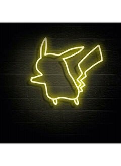 Pikachu Neon Light Cartoon Graphics Kids Room Japanese Anime Yellow LED