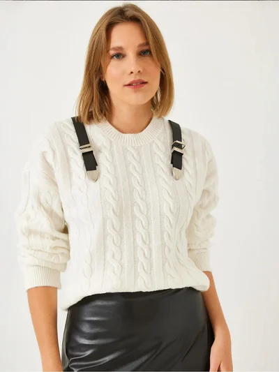 بيانكو لوتشي كنزة محبوكة بنسيج لوكسي مع رباط