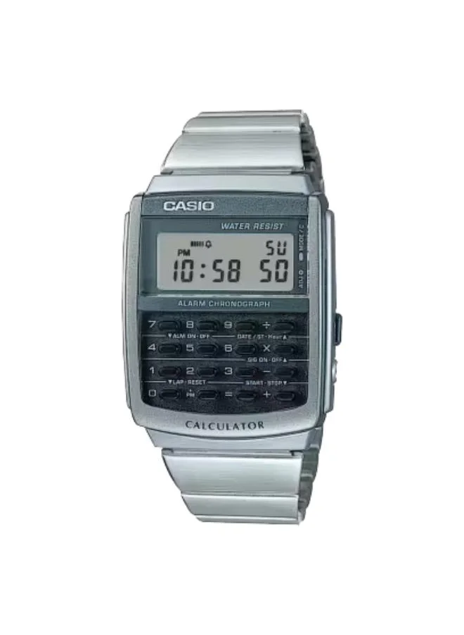 CASIO Men's Digital Display Watch With Black Stainless Steel Strap - CA-506-1D