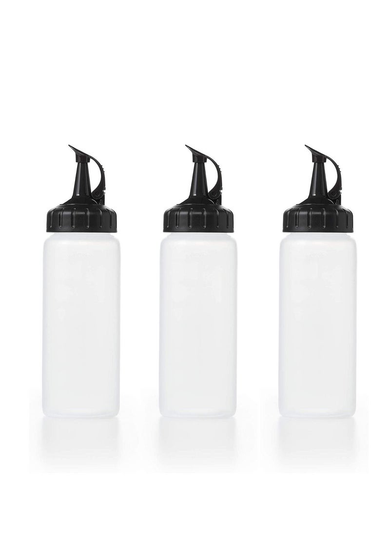 Y&D Squeeze Bottles, Plastic, Wide Mouth with Caps, Clear, Plastic Squirt Condiment Bottles Twist On Cap Lids - Perfect for Condiments, Oil, Icing, Liquids  - Image 1