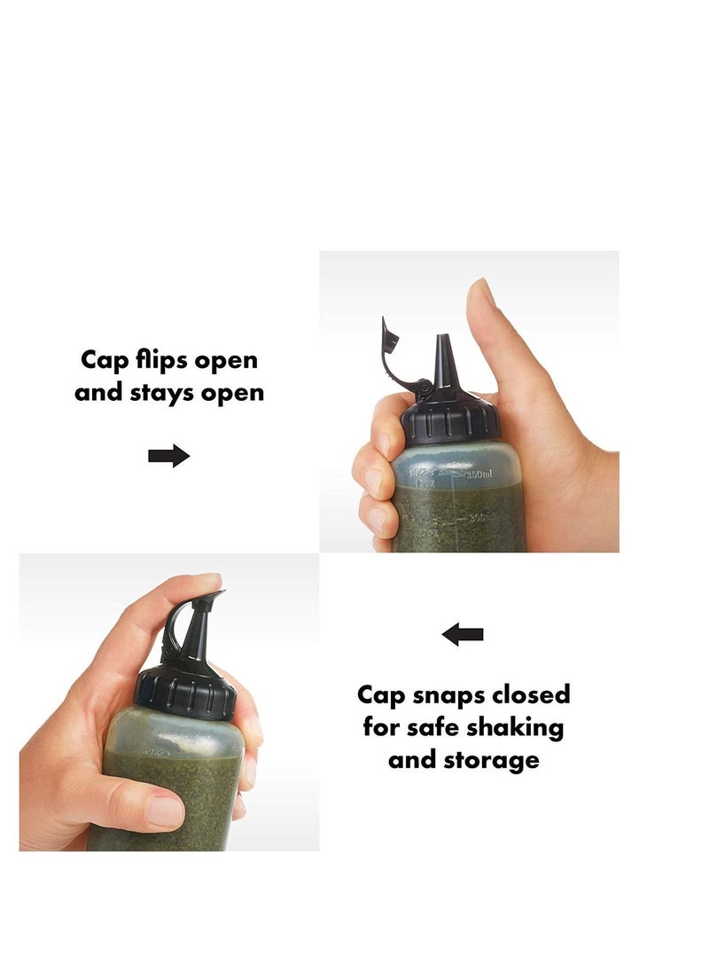Y&D Squeeze Bottles, Plastic, Wide Mouth with Caps, Clear, Plastic Squirt Condiment Bottles Twist On Cap Lids - Perfect for Condiments, Oil, Icing, Liquids  - Image 3
