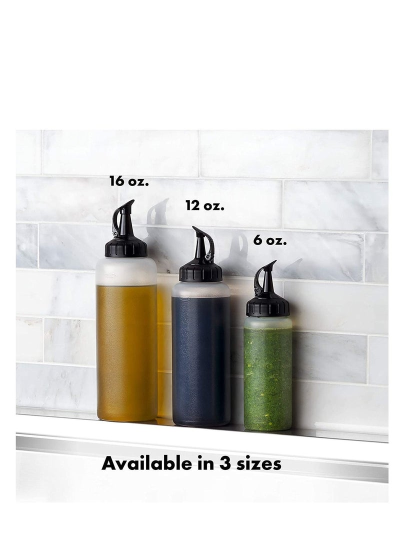 Y&D Squeeze Bottles, Plastic, Wide Mouth with Caps, Clear, Plastic Squirt Condiment Bottles Twist On Cap Lids - Perfect for Condiments, Oil, Icing, Liquids  - Image 4