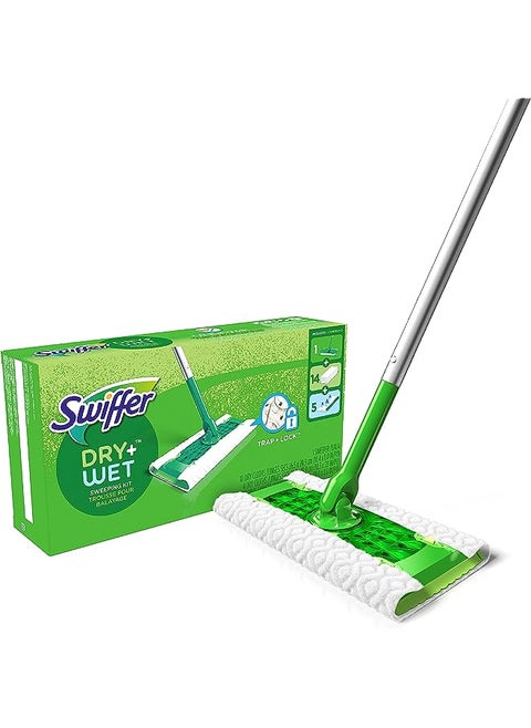 Sweeper 2-in-1 Mops for Floor Cleaning, Dry and Wet Multi Surface Floor Cleaner, Sweeping and Mopping Starter Kit, Includes 1 Mop + 19 Refills, 20 Piece Set