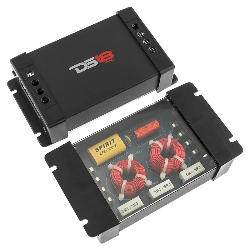 DS18 PRO-CFX 2-Way Car Audio Passive Crossover, Great for Tweeters & Mid-Range Speakers - Power Handling Up to 300 Watts (2 Pack) - Image 1