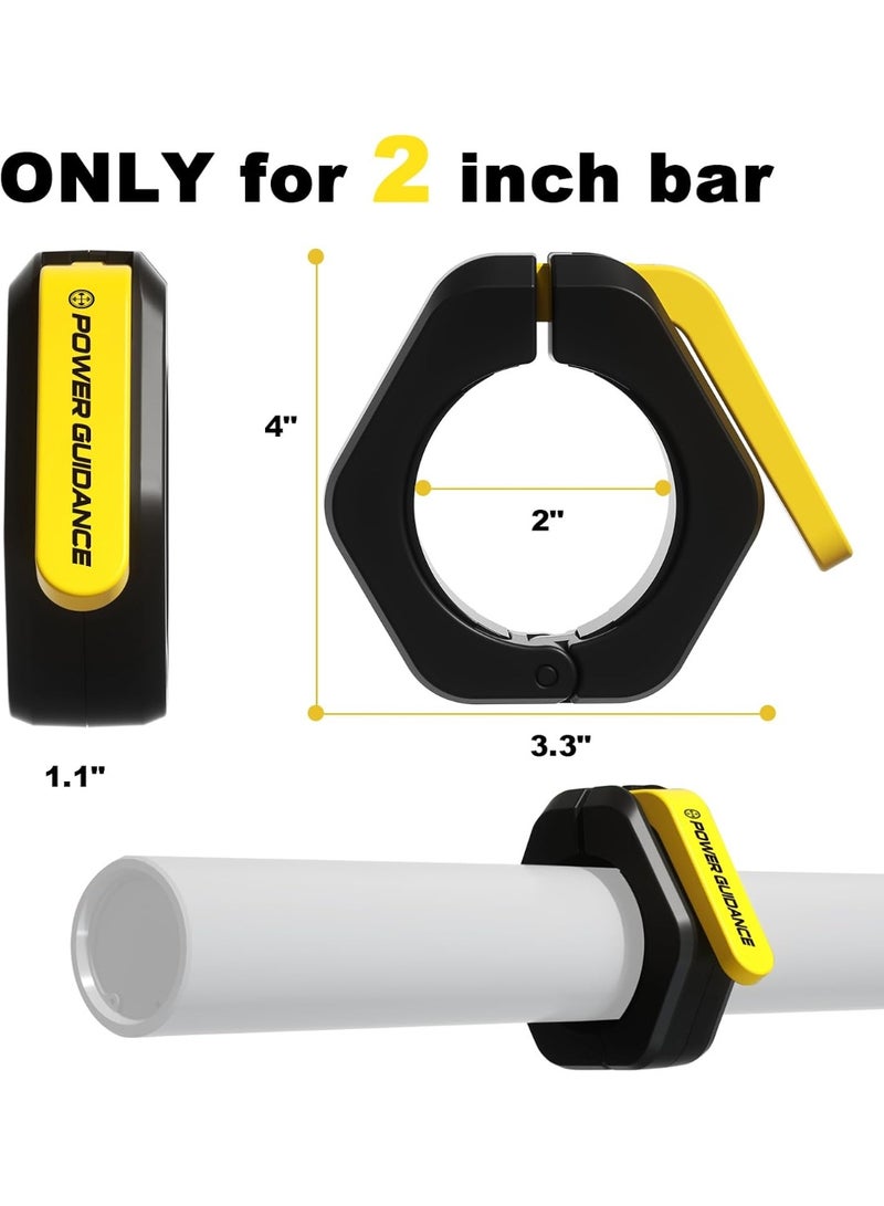 POWER GUIDANCE Barbell Collars Barbell Clips, Only for 2 inch Olympic Barbell Clamps, Non-Slip Weight Clamps Quick Release Barbell Collar for Workout Weightlifting, Gym Equipment Accessories - Image 2