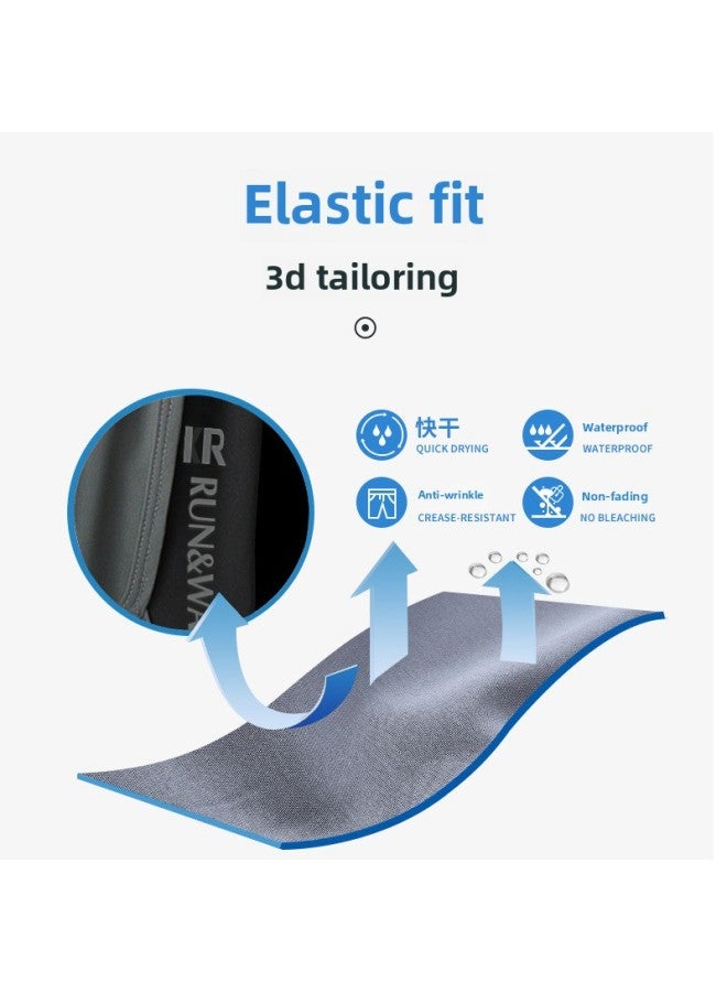 Loquat Swimsuit Men's Loose Anti-embarrassment Two-piece Set Swimming Summer Quick-drying Beach Pants Ice Silk Hot Spring Swimming Trunks Equipment-Color:Black And Black Two-piece B- - Image 3