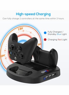 Vertical Charging Stand for Xbox Series S Controllers with Cooling Fan, LED Indicator, and 3 USB Hubs - pzsku/Z4C719F43698989AE4B38Z/45/_/1663588107/f0d89045-176c-4592-8b4d-388e899eeb09