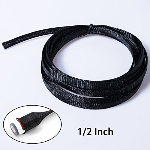 Besteek 50ft - 1/2 Inch & 1/4 Inch Expandable Braided Cable Sleeve, Braided Wire Sleeving, Cable Wrap Mesh Wire Loom - Image 4