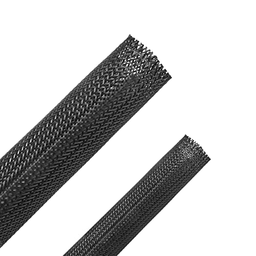 Besteek 50ft - 1/2 Inch & 1/4 Inch Expandable Braided Cable Sleeve, Braided Wire Sleeving, Cable Wrap Mesh Wire Loom - Image 1