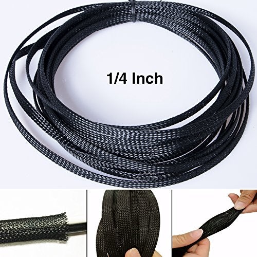 Besteek 50ft - 1/2 Inch & 1/4 Inch Expandable Braided Cable Sleeve, Braided Wire Sleeving, Cable Wrap Mesh Wire Loom - Image 5