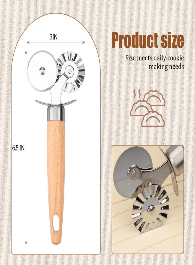 XINBADA Pastry Cutter Wheel - Exquisite Wooden Handle, Perfect for Pasta, Pizza, Ravioli, Cookie - Enhance Your Culinary Artistry - Image 2