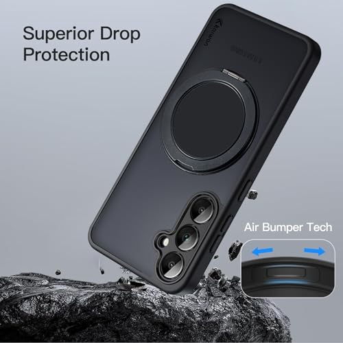 KARWAN Tough Shockproof Armor Back Case Cover Compatible with Samsung Galaxy S24 Plus with 360 Degree Rotation Magnetic Attraction Ring Holder Heavy Duty Cover with Magnetic MagEase Wireless Charging - Image 4
