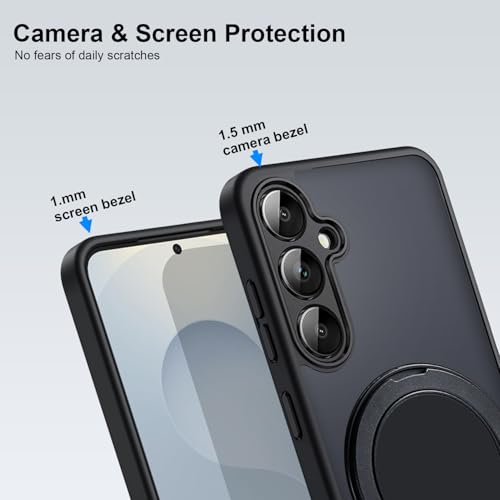 KARWAN Tough Shockproof Armor Back Case Cover Compatible with Samsung Galaxy S24 Plus with 360 Degree Rotation Magnetic Attraction Ring Holder Heavy Duty Cover with Magnetic MagEase Wireless Charging - Image 2