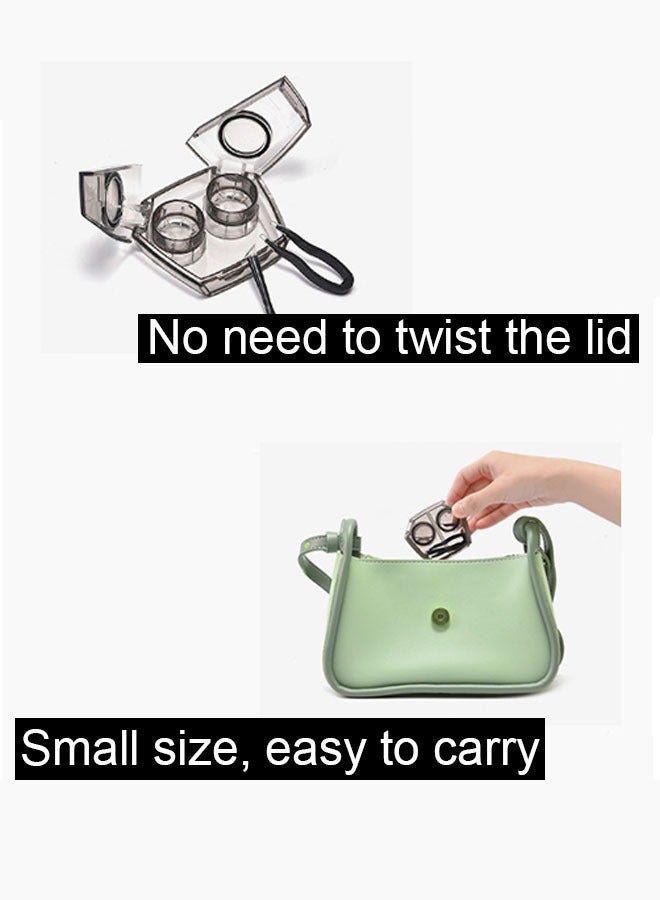 Contact Lens Case, Cosmetic Contact Lenses Companion Box, Outdoor Mini Contact Lens Soak Storage Case with Mirror, Tweezer and Suction Sticks, Silicone Sealing Lid - Image 4