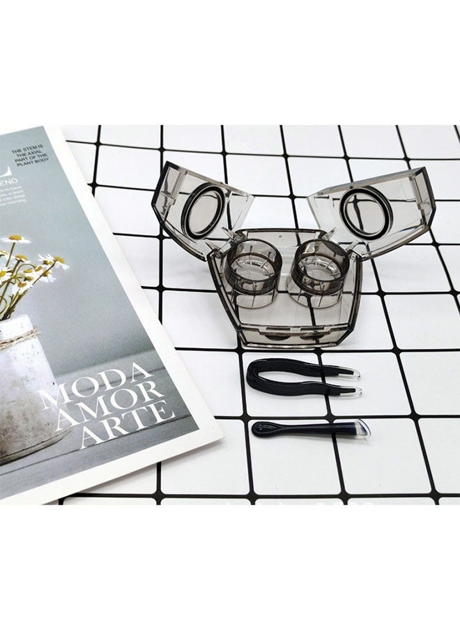 Contact Lens Case, Cosmetic Contact Lenses Companion Box, Outdoor Mini Contact Lens Soak Storage Case with Mirror, Tweezer and Suction Sticks, Silicone Sealing Lid - Image 2