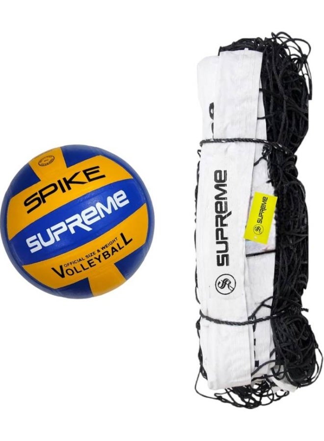 SUPREME Supreme Volleyball Combo (1 Volleyball Net Nylon 4 Side Tape,1 Volleyball Molded 18 P. ) Volleyball Kit - Image 1