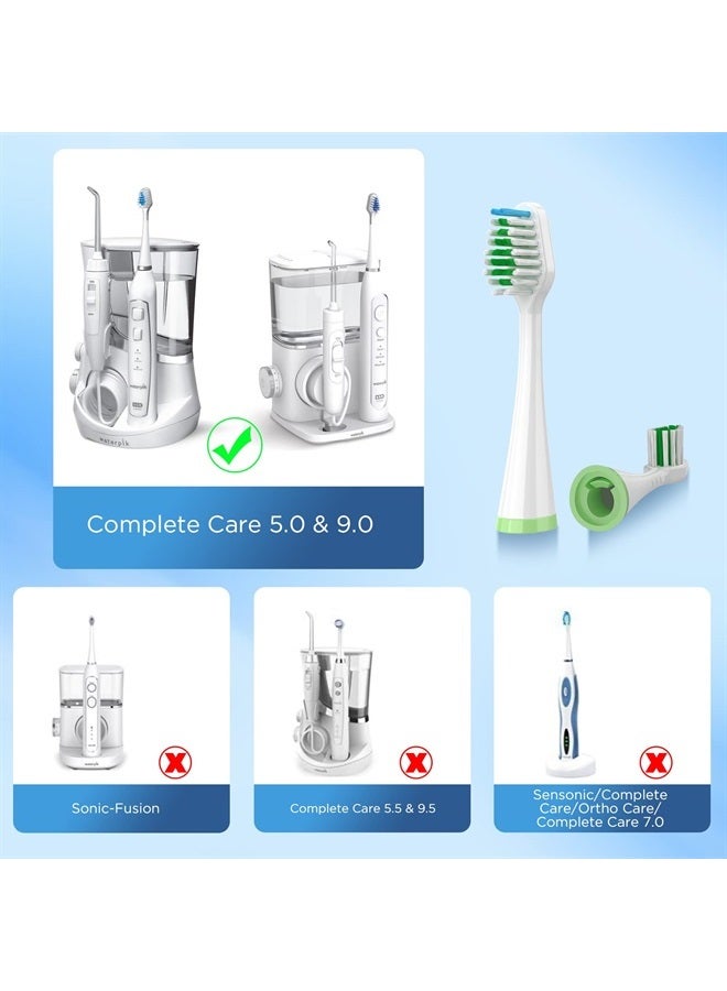 Fregum Replacement Toothbrush Heads for Water Pik Complete Care 5.0/9.0 (CC-01/WP-861), with Covers, 4 Count, White - Image 4