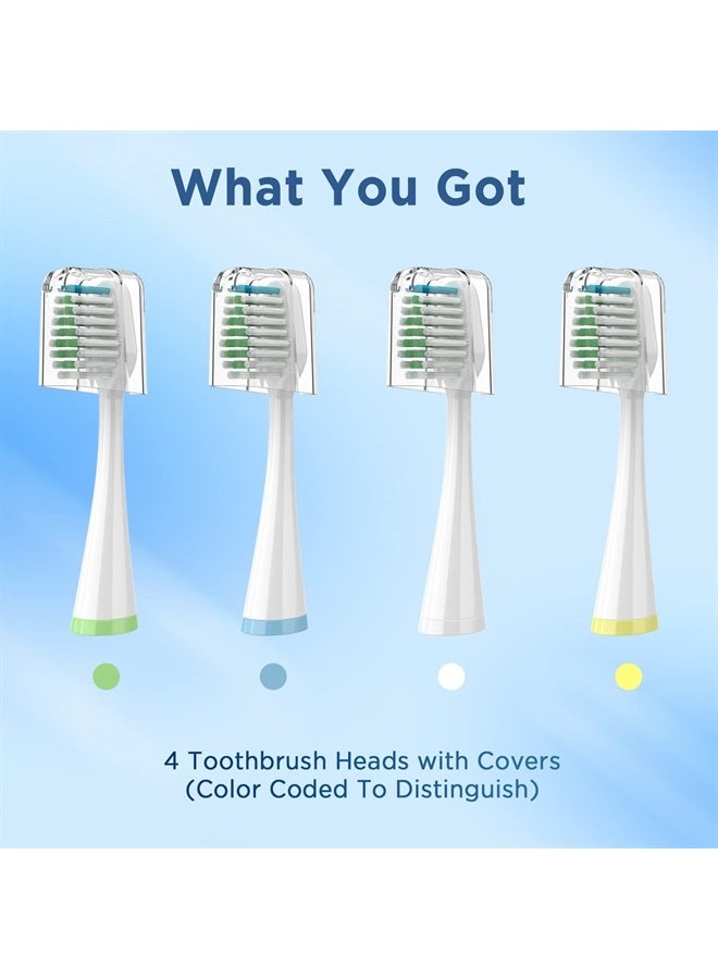 Fregum Replacement Toothbrush Heads for Water Pik Complete Care 5.0/9.0 (CC-01/WP-861), with Covers, 4 Count, White - Image 5