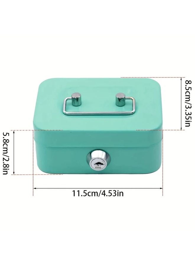 Grey Portable Safe With Key Durable Metal Security Lock Box No Power Required - Image 4