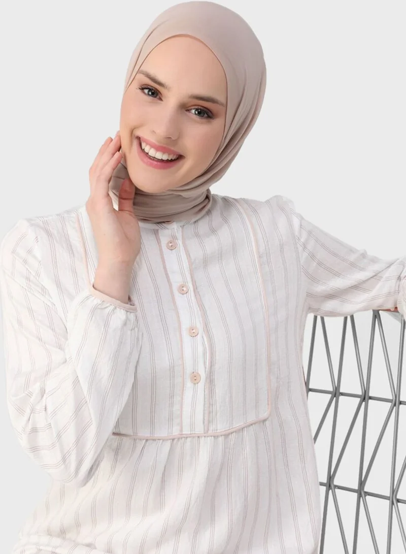 Refka by modanisa Striped Maxi Dress