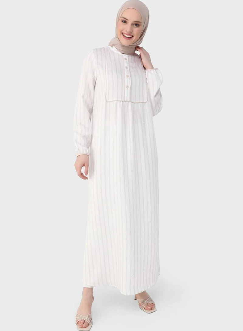 Refka by modanisa Striped Maxi Dress
