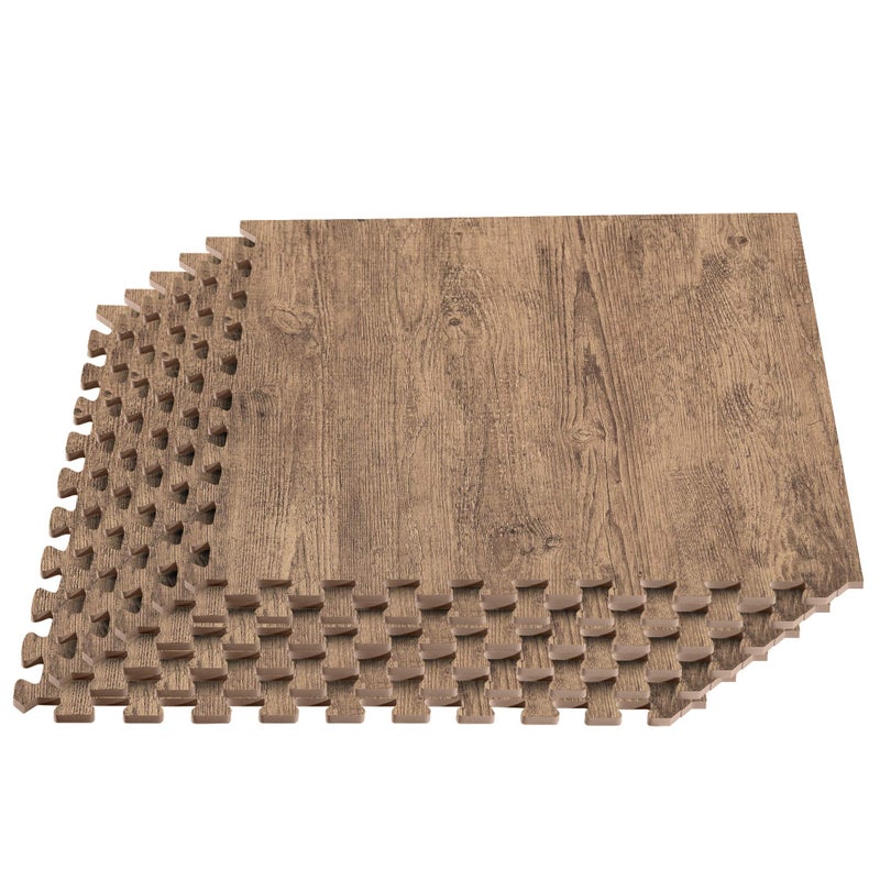 We Sell Mats بلاط فوم مطبوع بسمك 3/8 بوصة من فورست فلور فارمهاوس، بلاط أرضيات فوم خشبي متشابك، أرضيات مضادة للإرهاق - حل أرضيات أنيق - Image 1