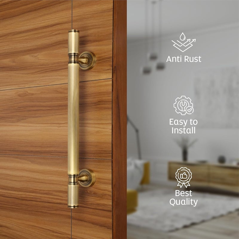 LAPO 18 Inch Full Brass Main Door Handle Door Handles for Main Door Pull Handles for All The Doors of House Office HotelsPack of 1 Antique Finish 3 Years Warranty - Image 4
