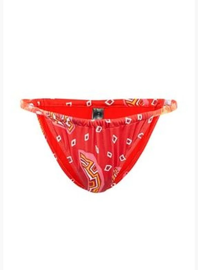 trendyol Bikini Bottoms With Geometric Pattern With Shirring TBESS22BA0339